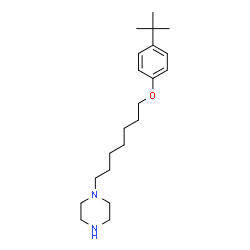 ChemSpider 2D Image | 1-{7-[4-(2-Methyl-2-propanyl)phenoxy]heptyl}piperazine | C21H36N2O