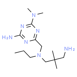 ChemSpider 2D Image | 6-{[(3-Amino-2,2-dimethylpropyl)(propyl)amino]methyl}-N,N-dimethyl-1,3,5-triazine-2,4-diamine | C14H29N7