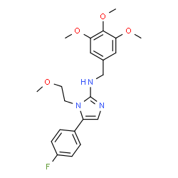 ChemSpider 2D Image | 5-(4-Fluorophenyl)-1-(2-methoxyethyl)-N-(3,4,5-trimethoxybenzyl)-1H-imidazol-2-amine | C22H26FN3O4
