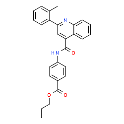 ChemSpider 2D Image | Propyl 4-({[2-(2-methylphenyl)-4-quinolinyl]carbonyl}amino)benzoate | C27H24N2O3