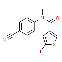 ChemSpider 2D Image | N-(4-Cyanophenyl)-5-iodo-N-methyl-3-thiophenecarboxamide | C13H9IN2OS