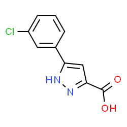 ChemSpider 2D Image | 5-(3-Chlorophenyl)-1H-pyrazole-3-carboxylic acid | C10H7ClN2O2