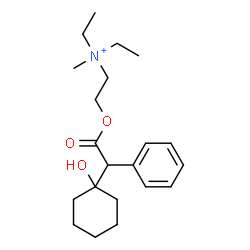 ChemSpider 2D Image | N,N-Diethyl-2-[2-(1-hydroxycyclohexyl)(phenyl)acetoxy]-N-methylethanaminium | C21H34NO3