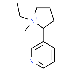 ChemSpider 2D Image | 1-Ethyl-1-methyl-2-(3-pyridinyl)pyrrolidinium | C12H19N2