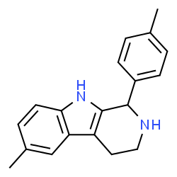 ChemSpider 2D Image | 6-methyl-1-(4-methylphenyl)-1H,2H,3H,4H,9H-pyrido[3,4-b]indole | C19H20N2