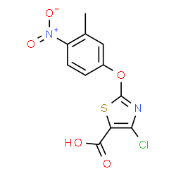 ChemSpider 2D Image | 4-Chloro-2-(3-methyl-4-nitrophenoxy)-1,3-thiazole-5-carboxylic acid | C11H7ClN2O5S