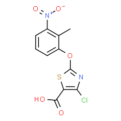 ChemSpider 2D Image | 4-Chloro-2-(2-methyl-3-nitrophenoxy)-1,3-thiazole-5-carboxylic acid | C11H7ClN2O5S