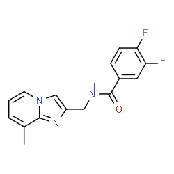 ChemSpider 2D Image | 3,4-Difluoro-N-[(8-methylimidazo[1,2-a]pyridin-2-yl)methyl]benzamide | C16H13F2N3O