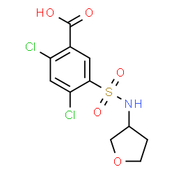 ChemSpider 2D Image | 2,4-Dichloro-5-(tetrahydro-3-furanylsulfamoyl)benzoic acid | C11H11Cl2NO5S
