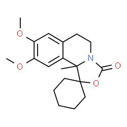 ChemSpider 2D Image | 8',9'-Dimethoxy-10b'-methyl-6',10b'-dihydro-5'H-spiro[cyclohexane-1,1'-[1,3]oxazolo[4,3-a]isoquinolin]-3'-one | C19H25NO4