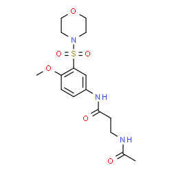 ChemSpider 2D Image | N~3~-Acetyl-N-[4-methoxy-3-(4-morpholinylsulfonyl)phenyl]-beta-alaninamide | C16H23N3O6S