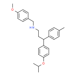 ChemSpider 2D Image | 3-(4-Isopropoxyphenyl)-N-(4-methoxybenzyl)-3-(4-methylphenyl)-1-propanamine | C27H33NO2