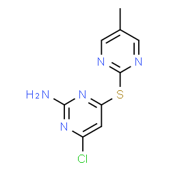 ChemSpider 2D Image | 4-Chloro-6-[(5-methyl-2-pyrimidinyl)sulfanyl]-2-pyrimidinamine | C9H8ClN5S