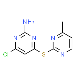 ChemSpider 2D Image | 4-Chloro-6-[(4-methyl-2-pyrimidinyl)sulfanyl]-2-pyrimidinamine | C9H8ClN5S