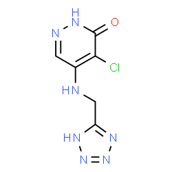 ChemSpider 2D Image | 4-Chloro-5-[(1H-tetrazol-5-ylmethyl)amino]-3(2H)-pyridazinone | C6H6ClN7O