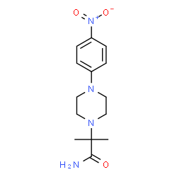 ChemSpider 2D Image | 2-Methyl-2-[4-(4-nitrophenyl)-1-piperazinyl]propanamide | C14H20N4O3