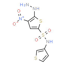 ChemSpider 2D Image | 5-Hydrazino-4-nitro-N-(3-thienyl)-2-thiophenesulfonamide | C8H8N4O4S3