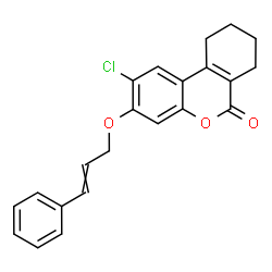 ChemSpider 2D Image | 2-Chloro-3-(cinnamyloxy)-7,8,9,10-tetrahydro-6H-benzo[c]chromen-6-one | C22H19ClO3