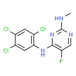ChemSpider 2D Image | 5-Fluoro-N~2~-methyl-N~4~-(2,4,5-trichlorophenyl)-2,4-pyrimidinediamine | C11H8Cl3FN4