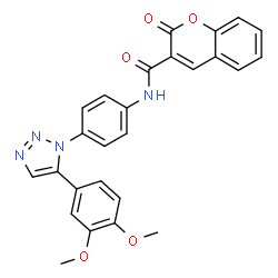 ChemSpider 2D Image | N-{4-[5-(3,4-Dimethoxyphenyl)-1H-1,2,3-triazol-1-yl]phenyl}-2-oxo-2H-chromene-3-carboxamide | C26H20N4O5