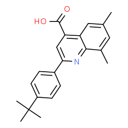 ChemSpider 2D Image | 2-(4-tert-Butylphenyl)-6,8-dimethylquinoline-4-carboxylic acid | C22H23NO2