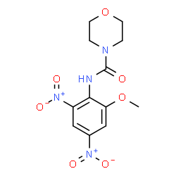 ChemSpider 2D Image | N-(2-Methoxy-4,6-dinitrophenyl)-4-morpholinecarboxamide | C12H14N4O7