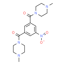 ChemSpider 2D Image | (5-Nitro-1,3-phenylene)bis[(4-methyl-1-piperazinyl)methanone] | C18H25N5O4