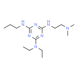 ChemSpider 2D Image | N~4~-[2-(Dimethylamino)ethyl]-N~2~,N~2~-diethyl-N~6~-propyl-1,3,5-triazine-2,4,6-triamine | C14H29N7