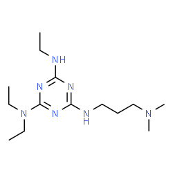 ChemSpider 2D Image | N~4~-[3-(Dimethylamino)propyl]-N~2~,N~2~,N~6~-triethyl-1,3,5-triazine-2,4,6-triamine | C14H29N7