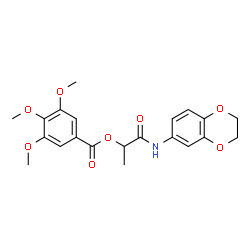 ChemSpider 2D Image | 1-(2,3-Dihydro-1,4-benzodioxin-6-ylamino)-1-oxo-2-propanyl 3,4,5-trimethoxybenzoate | C21H23NO8