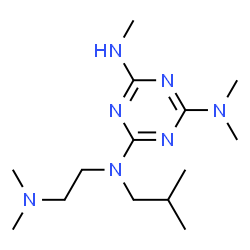 ChemSpider 2D Image | N~2~-[2-(Dimethylamino)ethyl]-N~2~-isobutyl-N~4~,N~4~,N~6~-trimethyl-1,3,5-triazine-2,4,6-triamine | C14H29N7