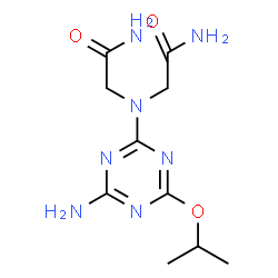 ChemSpider 2D Image | 2,2'-[(4-Amino-6-isopropoxy-1,3,5-triazin-2-yl)imino]diacetamide | C10H17N7O3