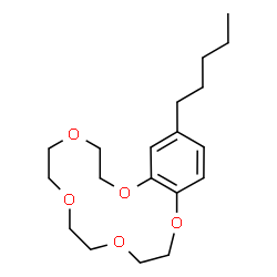 ChemSpider 2D Image | 15-Pentyl-2,3,5,6,8,9,11,12-octahydro-1,4,7,10,13-benzopentaoxacyclopentadecine | C19H30O5