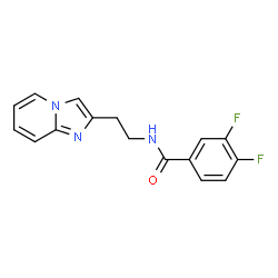 ChemSpider 2D Image | 3,4-Difluoro-N-[2-(imidazo[1,2-a]pyridin-2-yl)ethyl]benzamide | C16H13F2N3O