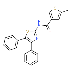 ChemSpider 2D Image | N-(4,5-Diphenyl-2-thiazolyl)-5-methyl-3-thiophenecarboxamide | C21H16N2OS2