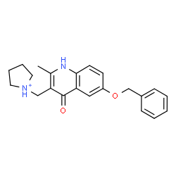 ChemSpider 2D Image | 1-{[6-(Benzyloxy)-2-methyl-4-oxo-1,4-dihydro-3-quinolinyl]methyl}pyrrolidinium | C22H25N2O2