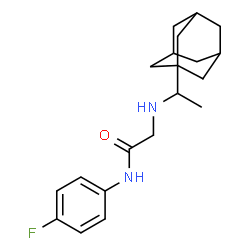 ChemSpider 2D Image | N~2~-[1-(Adamantan-1-yl)ethyl]-N-(4-fluorophenyl)glycinamide | C20H27FN2O