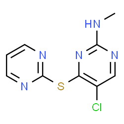ChemSpider 2D Image | 5-Chloro-N-methyl-4-(2-pyrimidinylsulfanyl)-2-pyrimidinamine | C9H8ClN5S
