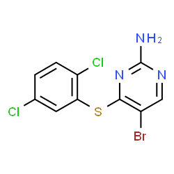 ChemSpider 2D Image | 5-Bromo-4-[(2,5-dichlorophenyl)sulfanyl]-2-pyrimidinamine | C10H6BrCl2N3S
