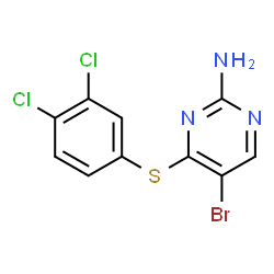 ChemSpider 2D Image | 5-Bromo-4-[(3,4-dichlorophenyl)sulfanyl]-2-pyrimidinamine | C10H6BrCl2N3S