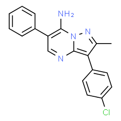 ChemSpider 2D Image | 3-(4-Chlorophenyl)-2-methyl-6-phenylpyrazolo[1,5-a]pyrimidin-7-amine | C19H15ClN4