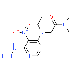 ChemSpider 2D Image | N~2~-Ethyl-N~2~-(6-hydrazino-5-nitro-4-pyrimidinyl)-N,N-dimethylglycinamide | C10H17N7O3