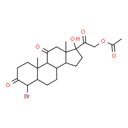 ChemSpider 2D Image | 4-Bromo-17-hydroxy-3,11,20-trioxopregnan-21-yl acetate | C23H31BrO6