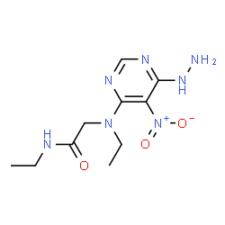 ChemSpider 2D Image | N,N~2~-Diethyl-N~2~-(6-hydrazino-5-nitro-4-pyrimidinyl)glycinamide | C10H17N7O3