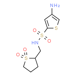 ChemSpider 2D Image | 4-Amino-N-[(1,1-dioxidotetrahydro-2-thiophenyl)methyl]-2-thiophenesulfonamide | C9H14N2O4S3