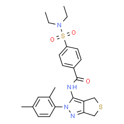 ChemSpider 2D Image | 4-(Diethylsulfamoyl)-N-[2-(2,4-dimethylphenyl)-2,6-dihydro-4H-thieno[3,4-c]pyrazol-3-yl]benzamide | C24H28N4O3S2
