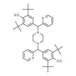 ChemSpider 2D Image | 4,4'-[Piperazine-1,4-diylbis(pyridin-2-ylmethylene)]bis(2,6-di-tert-butylphenol) | C44H60N4O2