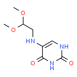 ChemSpider 2D Image | 5-[(2,2-Dimethoxyethyl)amino]-2,4(1H,3H)-pyrimidinedione | C8H13N3O4