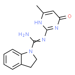 ChemSpider 2D Image | N-(4-Methyl-6-oxo-1,6-dihydropyrimidin-2-yl)indoline-1-carboximidamide | C14H15N5O