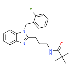 ChemSpider 2D Image | N-{3-[1-(2-Fluorobenzyl)-1H-benzimidazol-2-yl]propyl}-2,2-dimethylpropanamide | C22H26FN3O